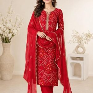 Womens Rayon Printed Straight Kurta and Pant with Dupatta Set